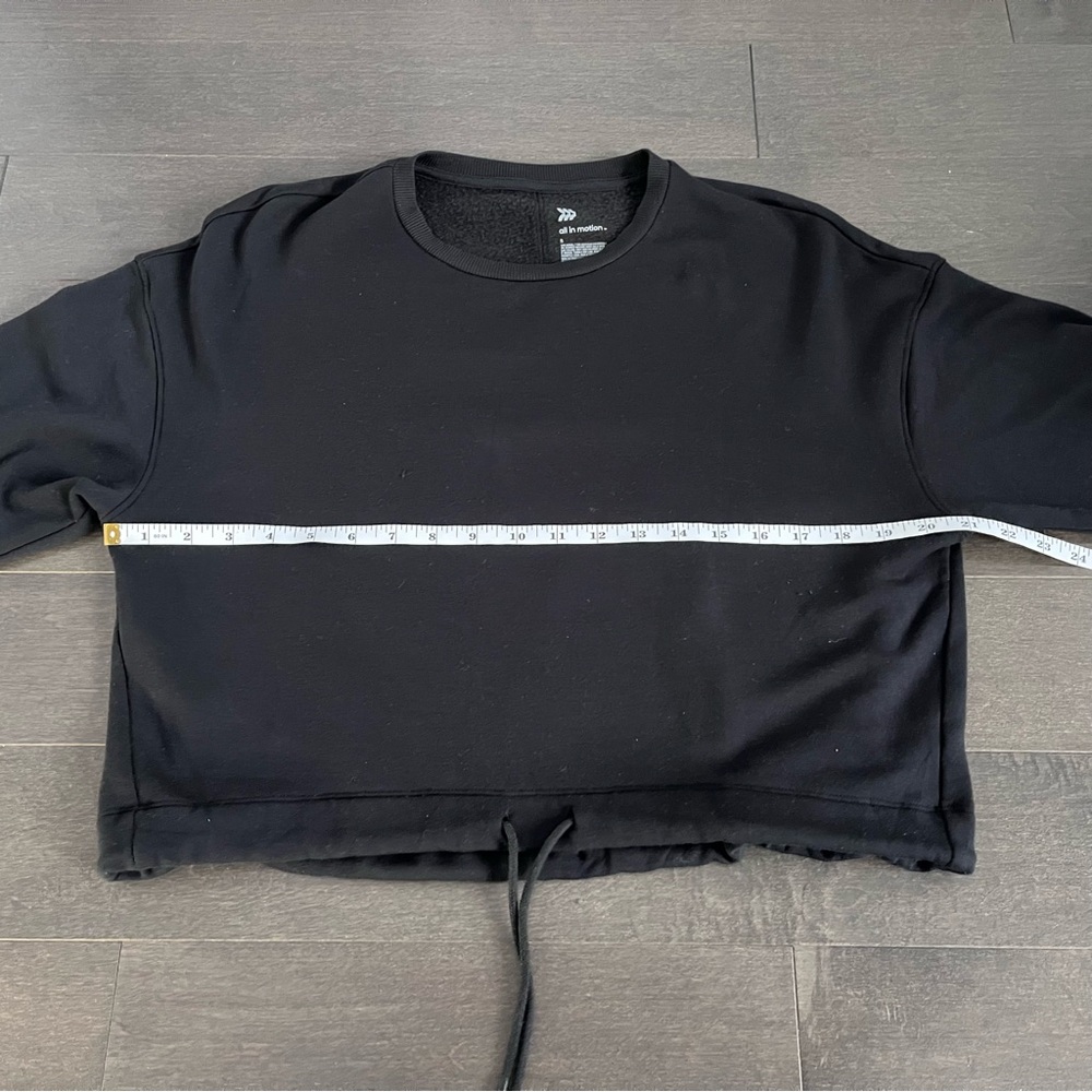 All in Motion Women’s Black Slightly Cropped Drawstring Sweatshirt Size S - Picture 6 of 8